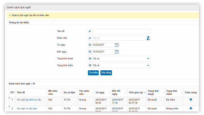 Hướng dẫn sử dụng tính năng quản lý thời gian trên phần mềm iHCM